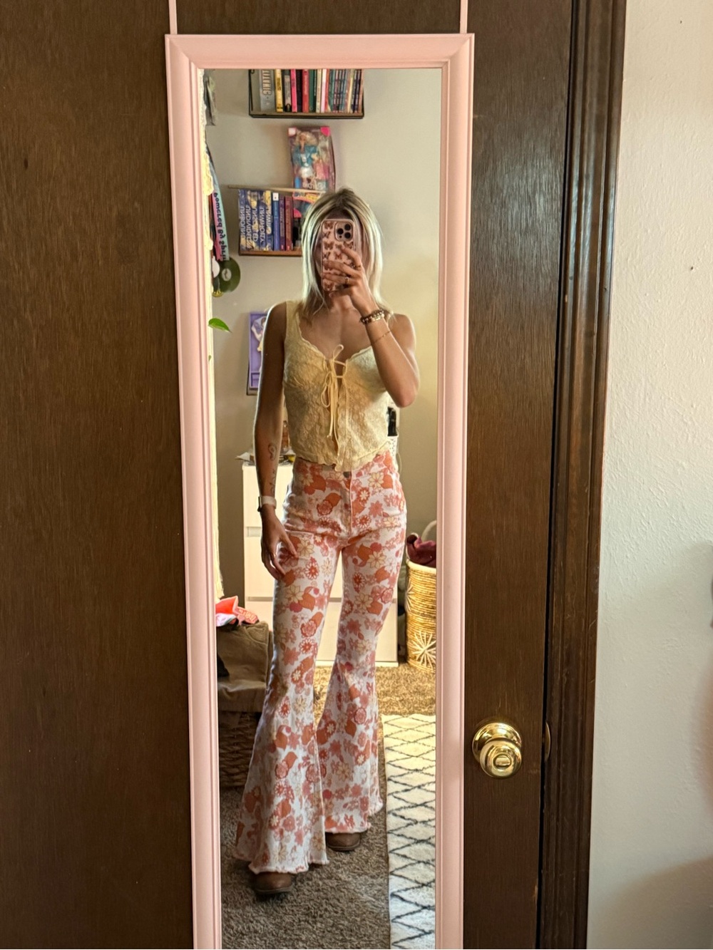 ALTAR’D STATE FLORAL HIGH RISE BELL BOTTOMS